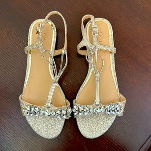 Cute silver sandals! With jewels on the top strap